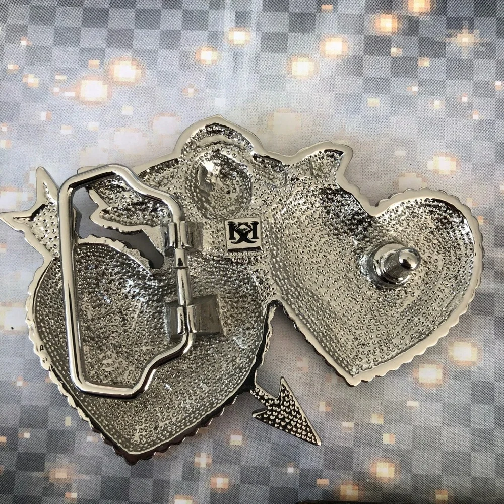 Mom & Dad Heart Tattoo Flash Belt Buckle Retro